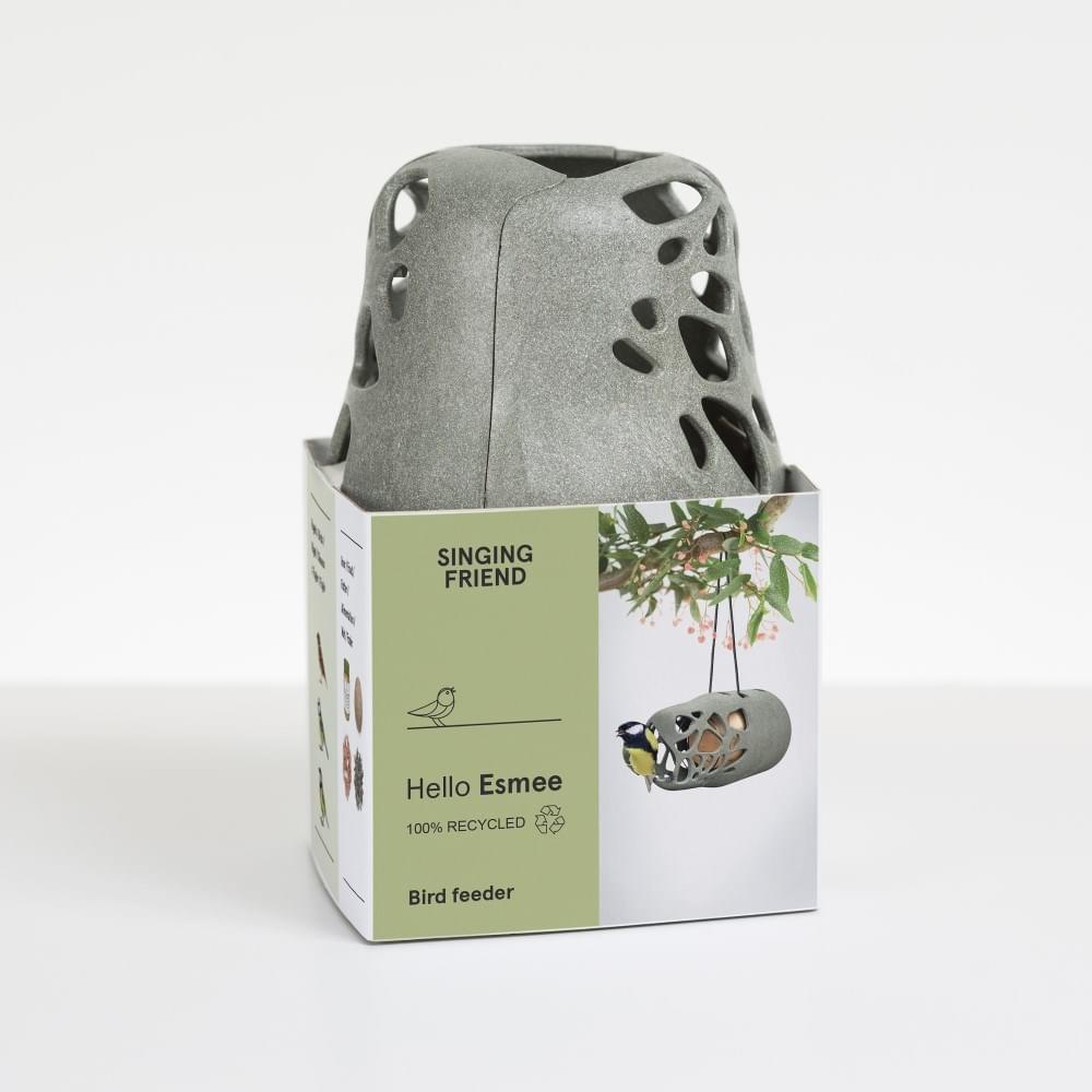 Singing Friend ESMEE bird feeder packaging